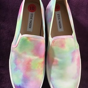 NEW Steve Madden Womens Tie-dye Size 10 Slip On Loafers